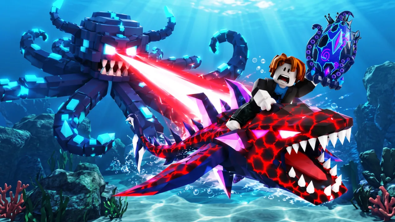 Official Ride A Fish underwater artwork with a rider and a purple egg